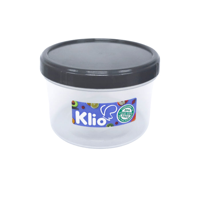 Klio Round Short Clear Canister 100ml with Lid 7 x 7 x 5cm