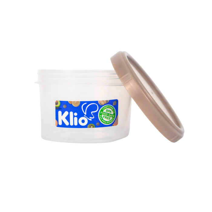 Klio Round Short Clear Canister 200ml with Lid 9 x 9 x 6cm