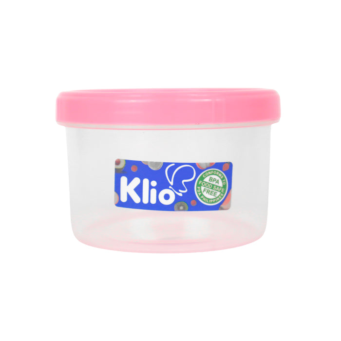 Klio Round Short Clear Canister 200ml with Lid 9 x 9 x 6cm