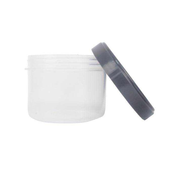 Klio Mini Round Short Clear Canister 60ml with Lid 6 x 6 x 5cm