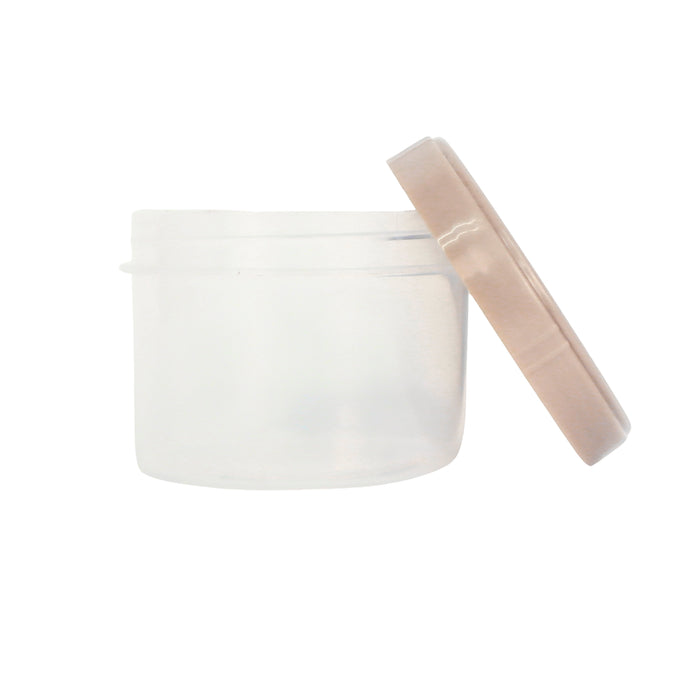 Klio Mini Round Short Clear Canister 60ml with Lid 6 x 6 x 5cm