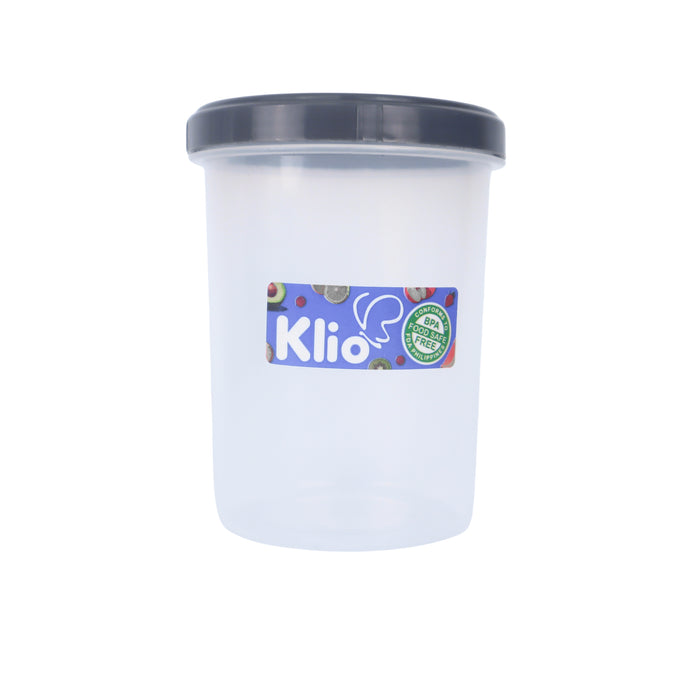 Klio Round Tall Clear Canister 240ml with Lid 7 x 7 x 10cm