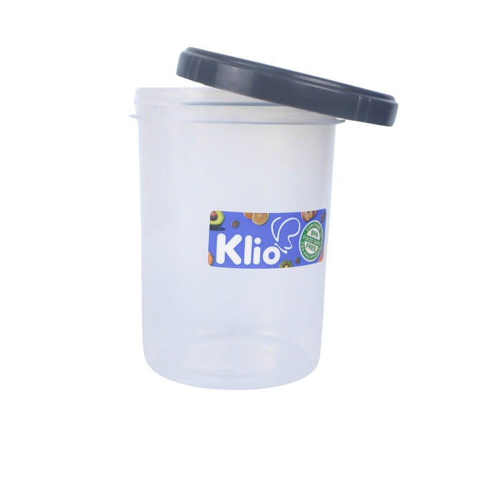 Klio Round Tall Clear Canister 240ml with Lid 7 x 7 x 10cm