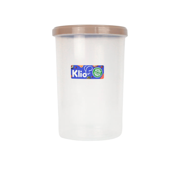 Klio Round Tall Clear Canister 240ml with Lid 7 x 7 x 10cm