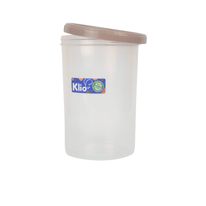 Klio Round Tall Clear Canister 240ml with Lid 7 x 7 x 10cm