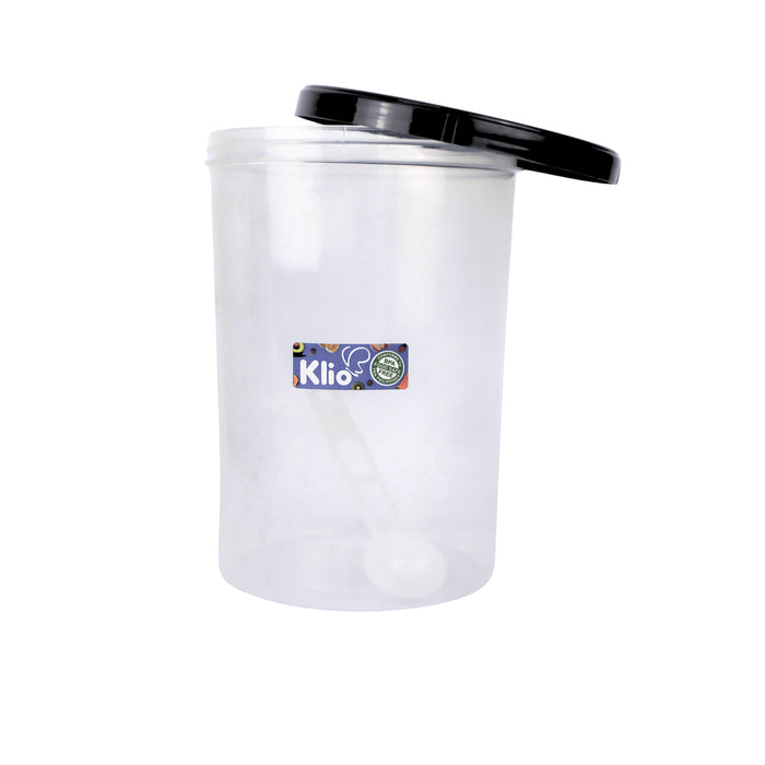 Klio Round Tall Clear Canister 900ml with Lid and Scooper 10 x 10 x 5cm