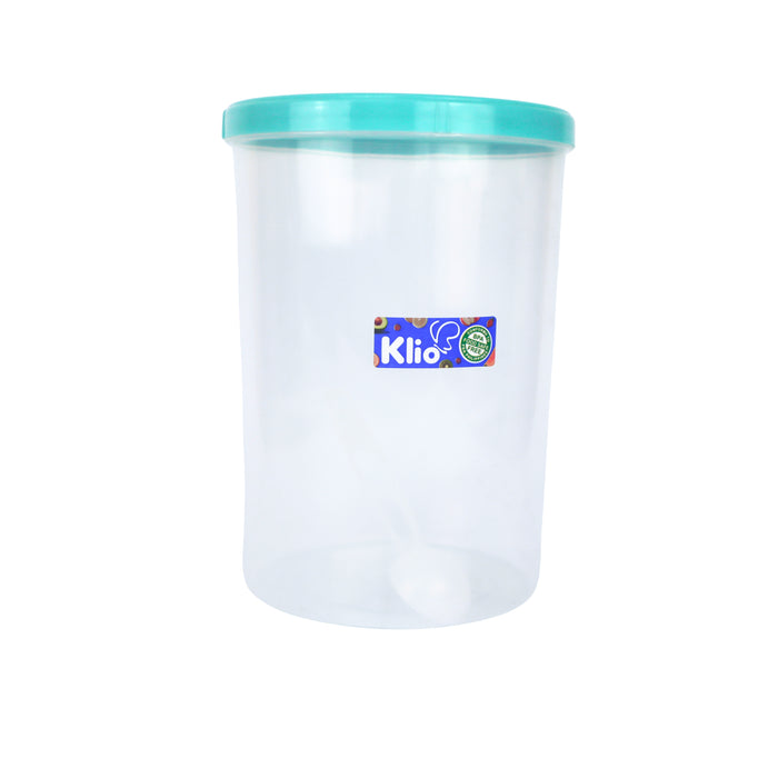 Klio Round Tall Clear Canister 500ml with Lid and Scooper 9 x 9 x 12cm