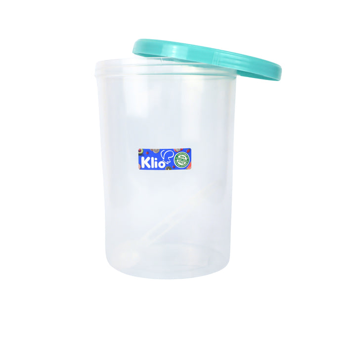 Klio Round Tall Clear Canister 500ml with Lid and Scooper 9 x 9 x 12cm