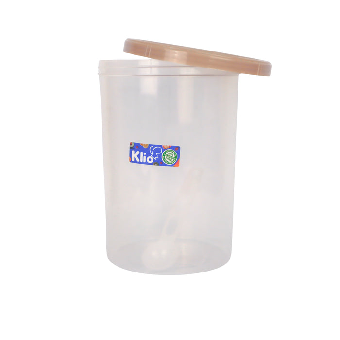 Klio Round Tall Clear Canister 500ml with Lid and Scooper 9 x 9 x 12cm