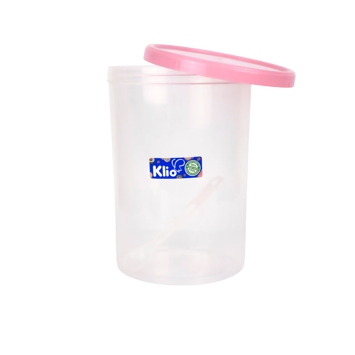 Klio Round Tall Clear Canister 500ml with Lid and Scooper 9 x 9 x 12cm