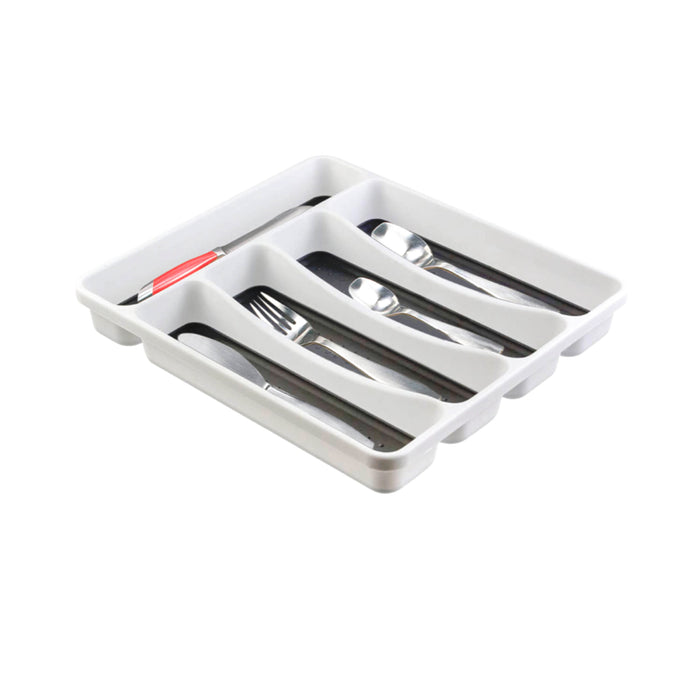 Masflex 5-Compartment Flatware Tray - White