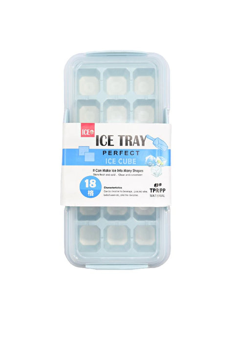 Landmark 18grids Ice Cube Tray Silicon Press with Container - Light Blue 12 x 24 x 8cm