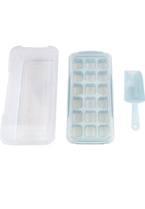 Landmark 18grids Ice Cube Tray Silicon Press with Container - Light Blue 12 x 24 x 8cm