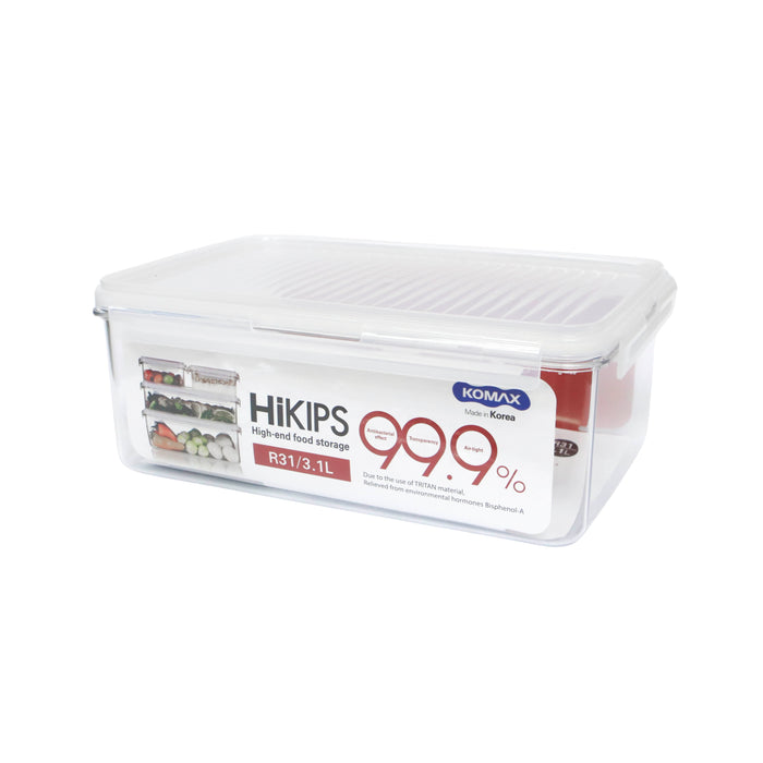 Komax Hikips Rectangular Food Container 3.1L 26.4 x 18 x 1cm