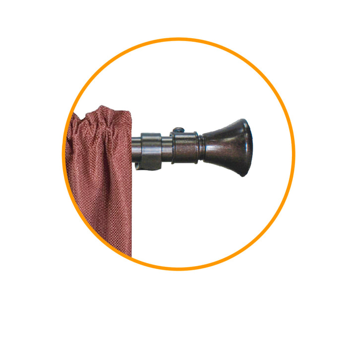 Style & Collection Expandable Curtain Rod 19mm with 2pieces Finials 1.2m-2.1m (0270B1)
