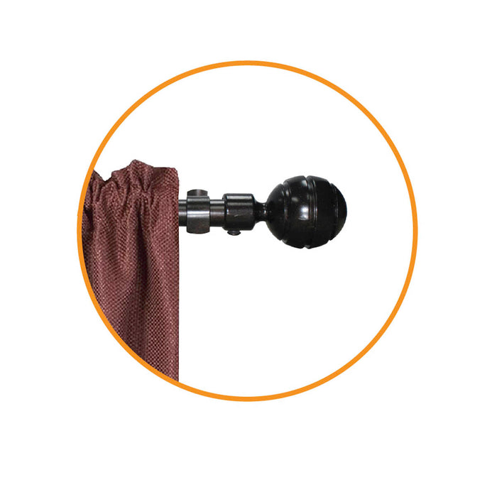 Style & Collection Expandable Curtain Rod 19mm with 2pieces Finials 1.6m-3.1m (0273C1)