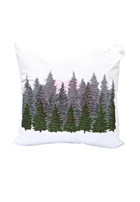 Landmark Throw Pillow Case 45 x 45cm Christmas Pine Trees Design
