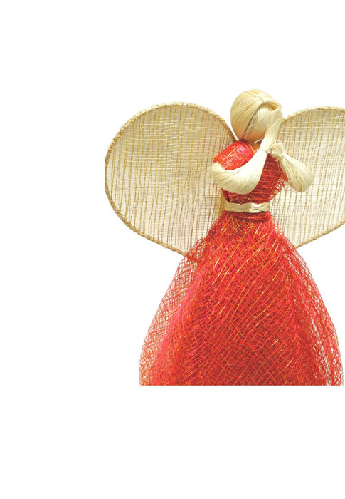 Landmark Sinamay Dress Angel with Heart Wings 12"
