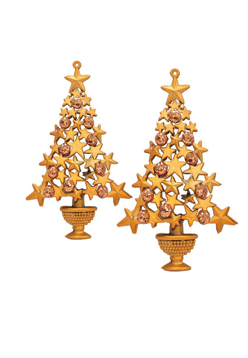 Landmark 2piece Hanging Christmas Tree 8cm - Gold (YRC23-468)