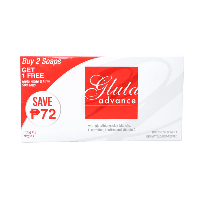 Gluta Buy 2 Advance Soap 135g and Get 1 Gluta Advance 90g