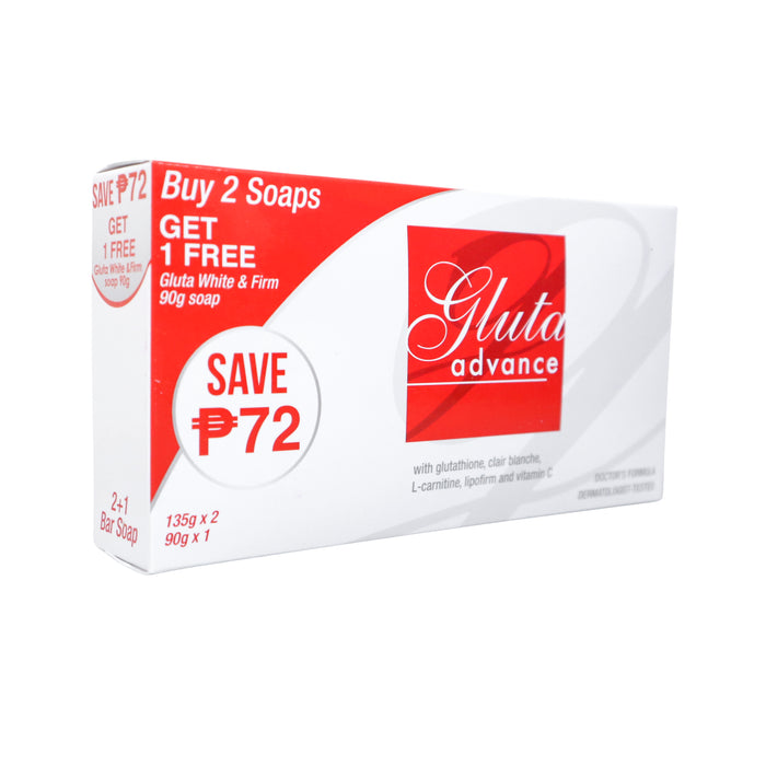 Gluta Buy 2 Advance Soap 135g and Get 1 Gluta Advance 90g