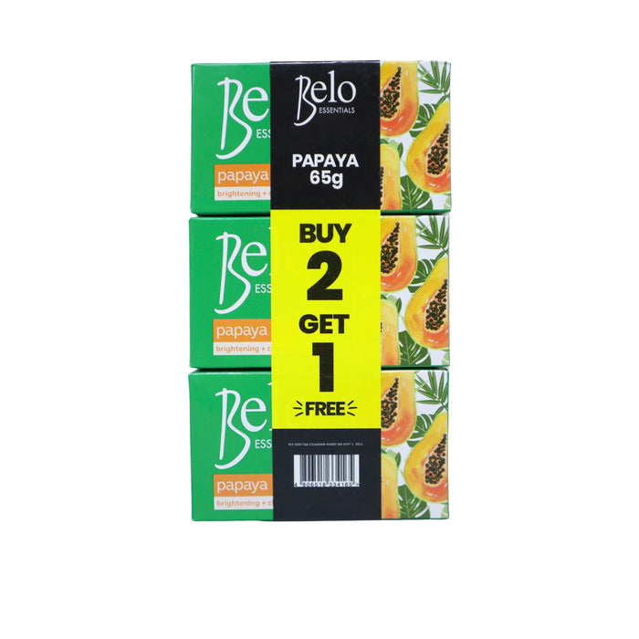 Belo Essentials Buy 2 Papaya Bar Soap 65g and Get 1 Free