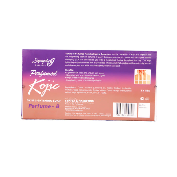 Symply G Perfumed Kojic Skin Lightening Bar Soap 85g x 3