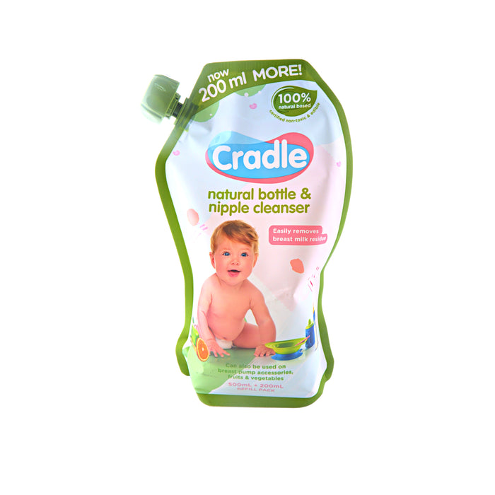 Cradle Bottle Wash & Nipple Cleanser Refill 700ml 14 x 6 x 25cm