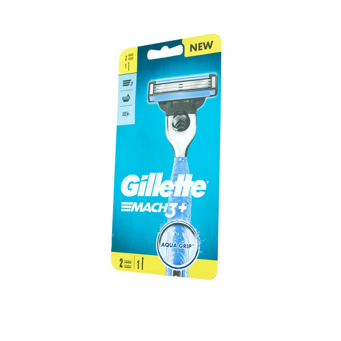 Gillette Mach 3+ Aqua Grip Razor with 1peice Refill