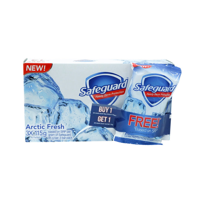 Buy Safeguard Arctic Fresh Bar Soap 115g x 3 and Get Free Arctic Fresh Bar Soap 55g Sachet