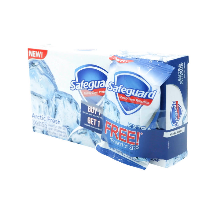 Buy Safeguard Arctic Fresh Bar Soap 115g x 3 and Get Free Arctic Fresh Bar Soap 55g Sachet