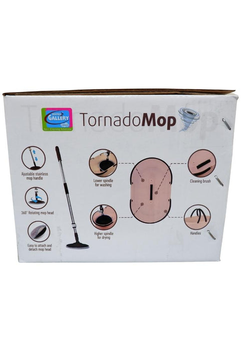 Home Gallery Tornado Mop with Microfiber Flat Mop Head-Beige With Brown