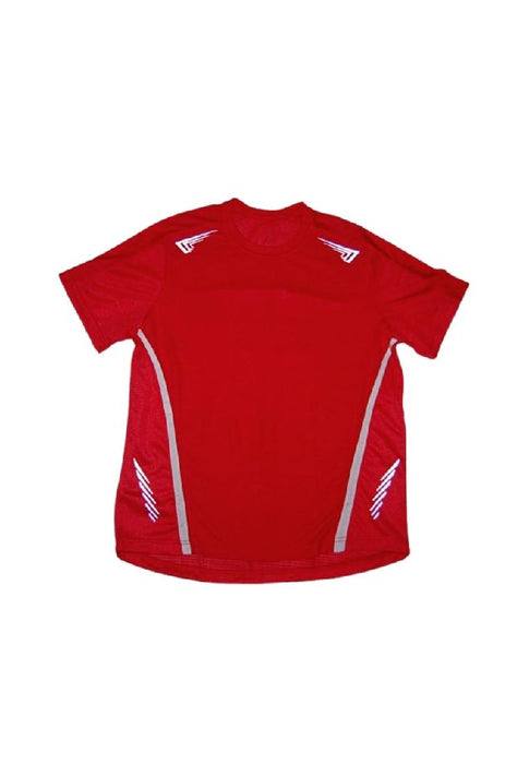 Landmark Short Sleeves Tshirt Round Neck Dri-fit With Reflective Print On Shoulders And Sides- Red