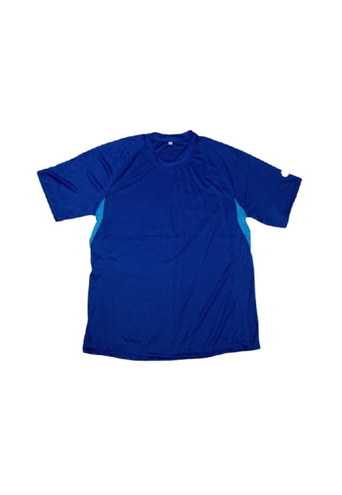 Landmark Short Sleeves Tshirt Round Neck Drifit With Spreader Arms To Sides Combi Reflective Print On Sleeves And Back - Royal Blue