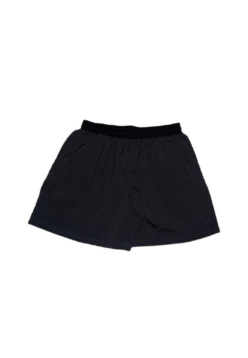 Landmark Running Shorts Nylon Spandex Full Garter With Reflectorize Zip Pocket - Black