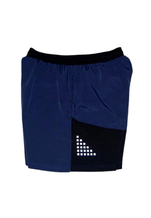Landmark Running Shorts Nylon Spandex Full Garter With Reflectorize Zip Pocket - Navy Blue