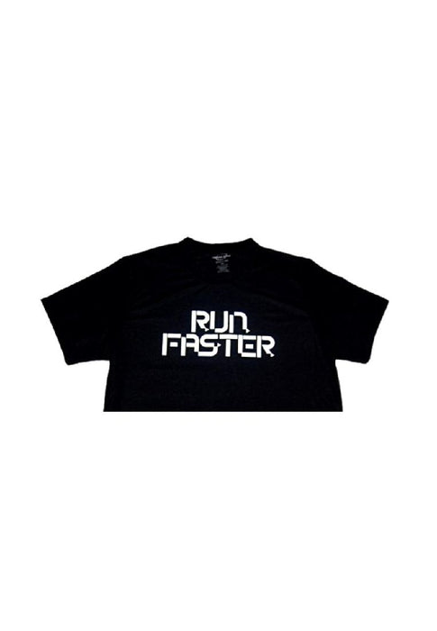 Landmark Short Sleeves Tshirt Round Neck Dri-fit With Run Faster Reflective- Black