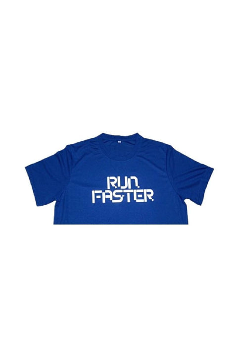 Landmark Short Sleeves Tshirt Round Neck Dri-fit With Run Faster Reflective- Royal Blue