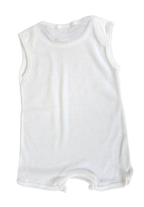Landmark Short Sleeves Romper Shorts Plain - Chief Value Cotton White