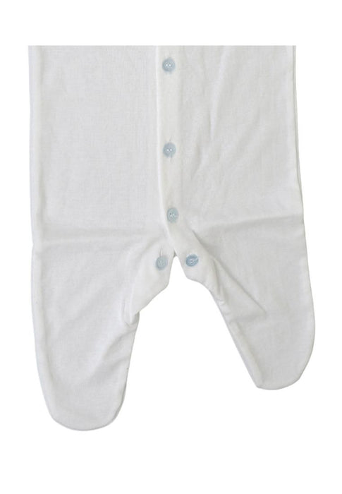 Landmark Frogsuit With Hood Closed Feet Plain Chief Value Cotton - White