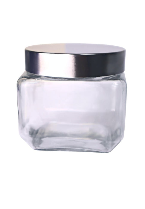 Landmark Square Wide Mouth Jar 755ml with Silver Lid