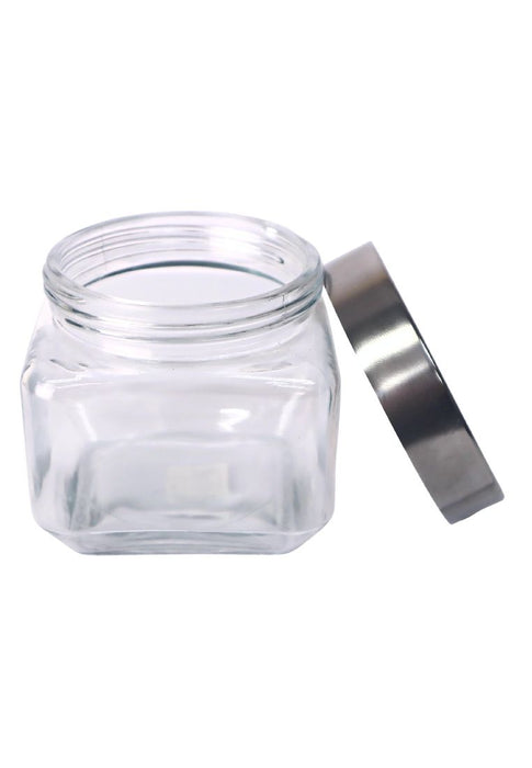 Landmark Square Wide Mouth Jar 755ml with Silver Lid