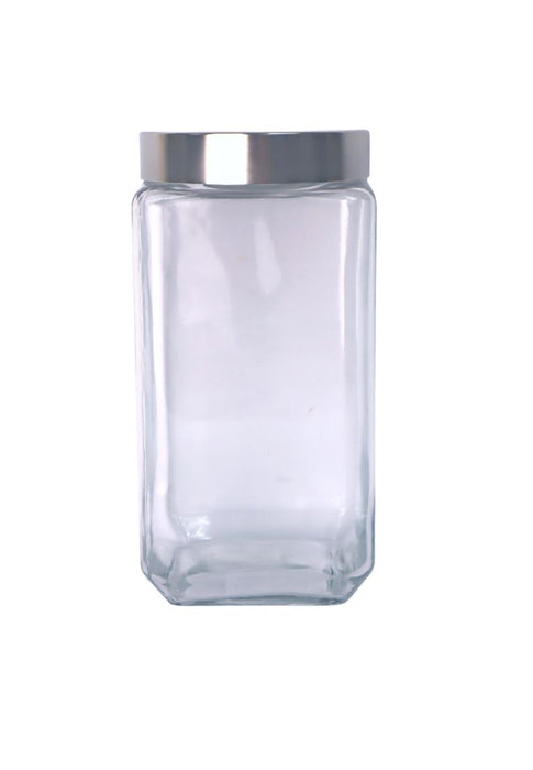 Landmark Square Wide Mouth Jar 2.2L with Silver Lid