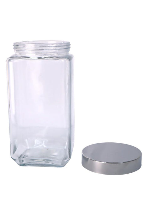 Landmark Square Wide Mouth Jar 2.2L with Silver Lid