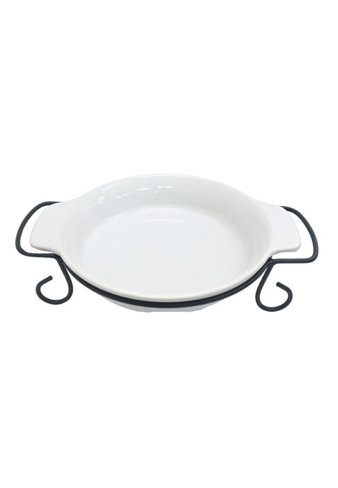 Gracious Dining by Gibson 2 Piece Stoneware Pie Dish with Metal Rack