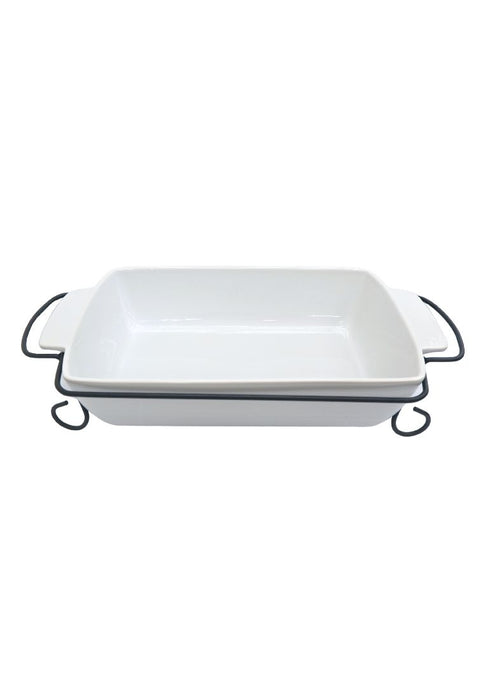 Gracious Dining by Gibson 2 Piece Stoneware Bakeware with Metal Rack