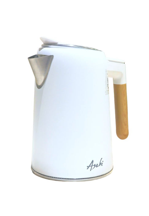 Asahi Coated Staineless Electric Kettle 1.7L With Handle Wooden Print Design