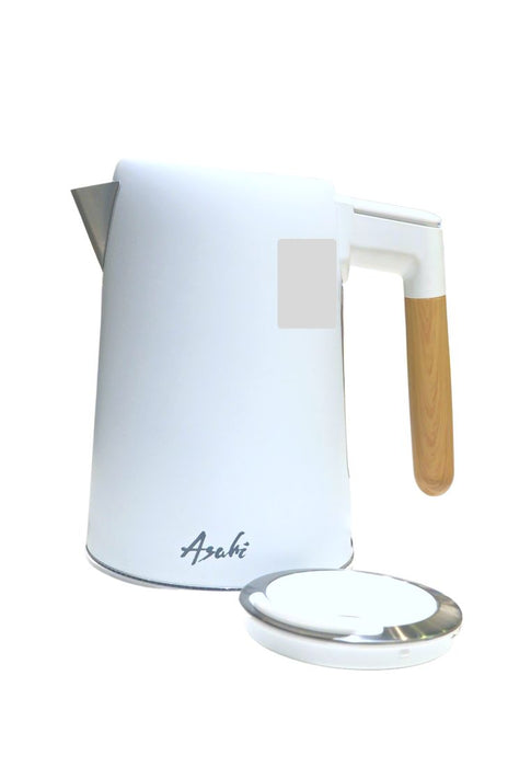 Asahi Coated Staineless Electric Kettle 1.7L With Handle Wooden Print Design