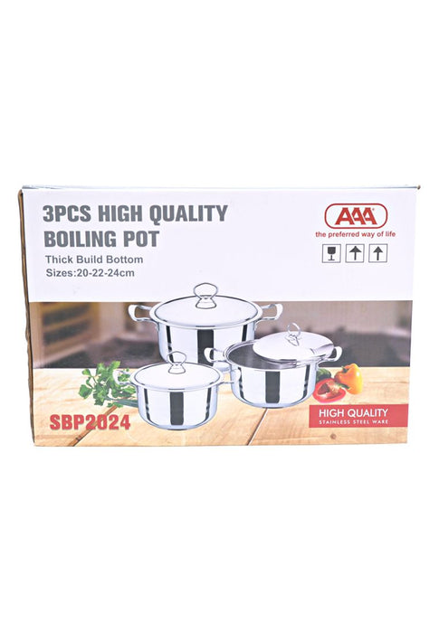 AAA 3piece Boiling Pot with Thick Build Bottom