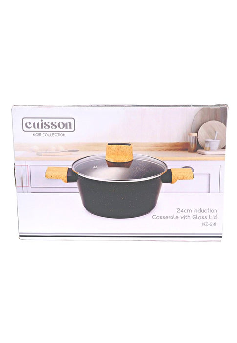 Cuisson Noir Collection Black Casserole with Glass Lid